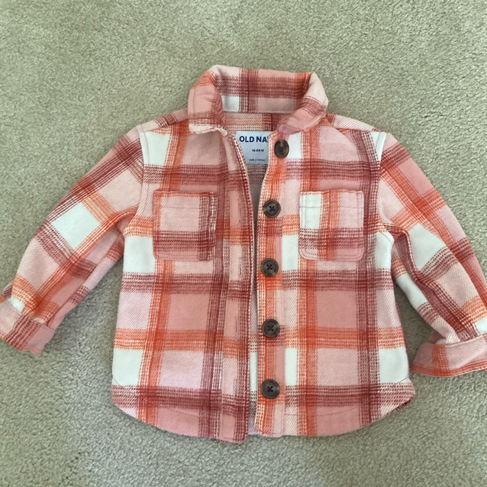 Old Navy Toddler Girls Flannel Jacket 18-24 months